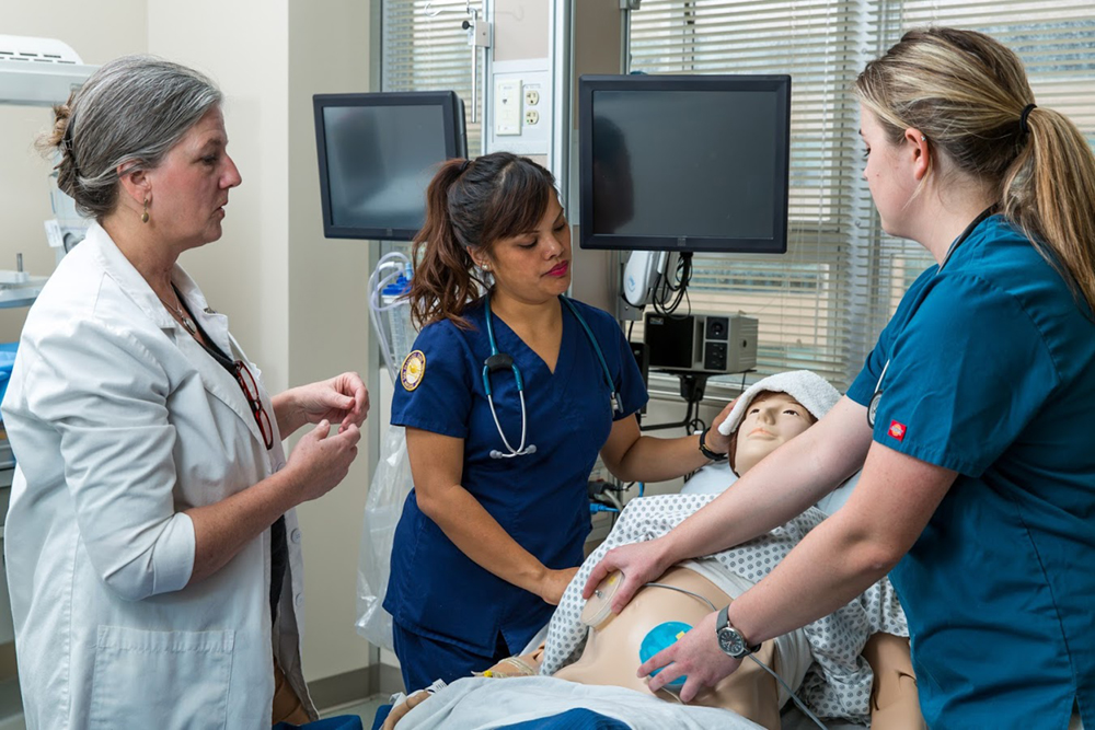 Nursing students in simulation lab